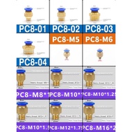 PC 8-01 8-02 8-03 8-04 8-M5 8-M6 8-M8 8-M10 8-M12 8-M16 Pneumatic Fitting 8mm To External Thread 1/8