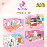 3D Puzzle Miniature DIY Craft Toys 3D Educational Toys for Children Jigsaw Home Interior Series DIY 