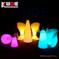 Luminous Table Glass Bar Table Luminous Colorful Round KTV Bar Table Table Create Furniture LED Bar 