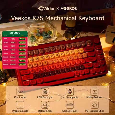 AKKO 5075 X Veekos K75 Gaming Mechanical Keyboard Keyboard 75% RGB 3/5-Pin Hot Swap Wired Customized
