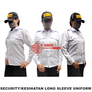 Security Guard White Long Sleeve Uniform or Baju Putih Pengawal Keselamatan Lengan Panjang