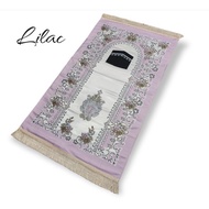 Turkish Prayer Rug Turkey Premium Satin Material Imported Muslim Fashion 70x125 - Lilac, 35x65cm Pre