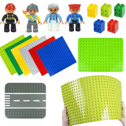 16x16 Dot BasePlate Big Size Duplo Compatible Brick Particles Plastic Building Block Compatible Larg