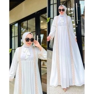 Savira Abaya / Abaya Wanita Terbaru 2023 / Abaya Jumbo / Abaya Wanita Panjang Warna Putih / Gamis Le