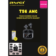 AWEI T56ANC Bluetooth Headset with Touch Color Screen | ANC Noise Cancelling | Sport Earbuds Wireles