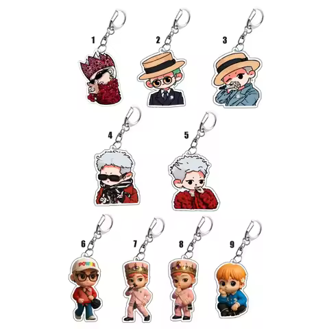 Popular Boy Group GDRAGON Concert Acrylic CD Keychain Übermensch Album Pendant Lightstick Bag Key Ri