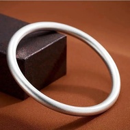 S9999 Pure Silver Solid Ancient Method Bracelet Plain Silver Women's Frosted Bracelet Ancient Style 