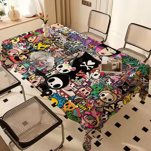 Popular Fashion Logo T-Tokidoki Table Cloth Rectangular Stain Tablecloth Oilcloth Mantel Mesa Imperm