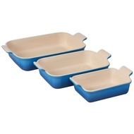Set Of 3 Sizes Of Baking Trays 19/26/32 cm Blue Heritage 19/26/32 Rectangular Dishes Marseille