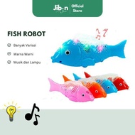 [ JIBIN ] Children's Toy Fish Music Moving Songs Fish Toy Battery Light Up Goldfish Light Up