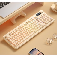 K820 Small Curved Tri-Mode Keyboard | Rechargeable Quiet Mechanical Feel RGB Backlit Home Office Gam