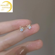 18k saudi gold pawnable legit pure gold bow stud earrings women niche luxury zircon earrings girlfriend Valentine's Day gift