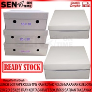 PUTIH Dus TPS Plain Rice BOX FOOD Cake LUNCH BOX PAPER Thick White 20X20 25X25 TRAY KRAFT PAPER BOK BOX TAKEAWAY Unit White Cardboard CATERING CATERING KATRING Open Close Square AUTOLOCK FOOD GRADE Thick Eating Size 20X20 KRAFF Mica Long Dress Lace