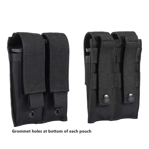 New Molle Double Pistol Mag Pouch Single Double Stack Magazine for 9mm/.40 Calibers Gl 17 S&W M&P Si