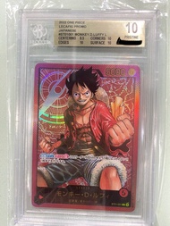絕版Bgs金10 金字路飛頭 送WCF LECAFIG PROMO JAPANESE 鑑定卡 WCF第一代2022特典 ONE PIECE CARD GAME 海賊王