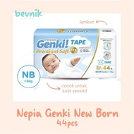 Nepia Genki Pampers Bayi Baby NewBorn (Isi 44)