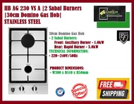 EF HB AG 230 VS A 30cm  Domino Gas Hob 2 Sabaf Burners  Stainless Steel | FREE SHIPPING AND FAST DELIVERY |