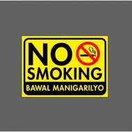 LE Acrylic Sign No Smoking Bawal Manigarilyo A4 8.3 x 11.7 in (3mm) Restaurant Cafe Store Shops Sign