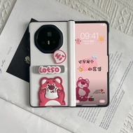 Case Cover for Honor Magic V5 / V3 Fold Mobile Phone with Holder Tempered Glass Film Cute Cartoon Ca