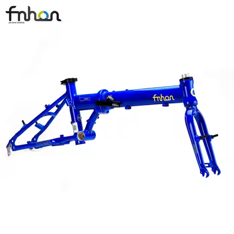 Fnhon Zephyr Alloy 6061 Folding Bike Frame Fork 16" 305 349 Disc V Brake Frameset Bicycle Parts Blac