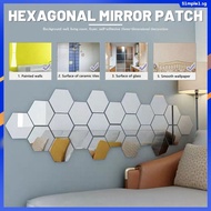 DIY Hexagonal Mirror Wall Stickers Bathroom Waterproof Self-adhesive PET Mirror Stickers Reflective Film