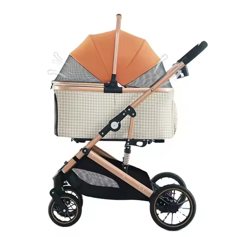 Folding Stroller For Dogs And Cats Pet Transport Trolley Four Rounds Pet Travel Stroller - Foldable 