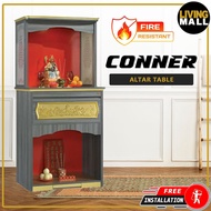 Living Mall Conner Oriental Altar Table with Top Altar Cabinet Fire Resistant Altar Cabinet