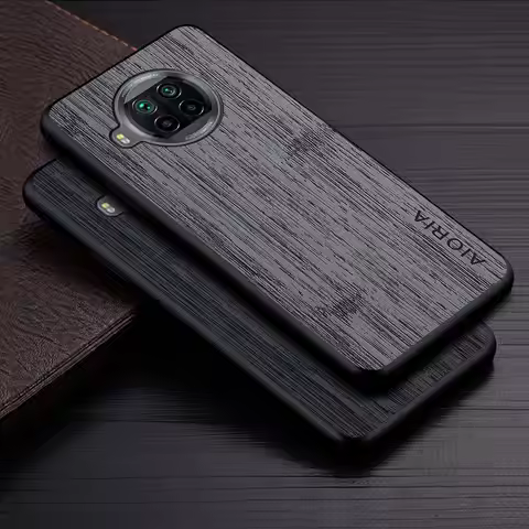 Case for Xiaomi Mi 10T Lite 10T Pro Funda Bamboo Wood Pattern Leather Phone Cover Coque for Xiaomi M