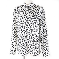 LOUIS VUITTONx 草間彌生 2023 春夏系列 100% 真絲白色和黑色無限圓點長袖襯衫，尺寸 36，義大利製造，正品，女款，成色極佳。