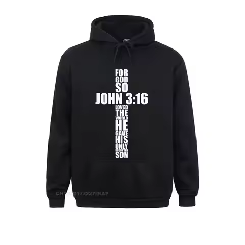 John 3 16 Christian Cross Saying Religious Bible Verse Gifts Hoodie Retro Women's Sweatshirts 3D Hoo