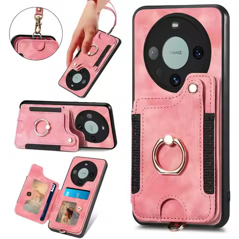 Ring Holder Cards Solt Wallet Magnetic Case For Huawei Mate 60 Pro Honor 50 60 70 80se X8A X7A Magic