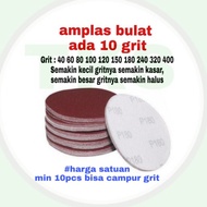 Amplas Gerinda Kertas Gosok Bulat Velcro 4 Inch/Amplas Aosta/40 60 80