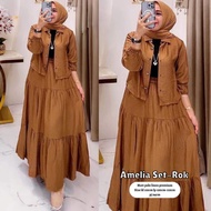 Onset Ruby Set Rok Dan Atasan Wanita Bahan Cringkel Airflow Ukuran Jumbo Dan Setandar Oneset Terbaru