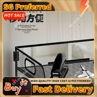 Multi-layer file storage rack, no-drill carbon steel office multifunctional storage basket, iron des