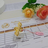 Nathan - Cincin Wanita Lapis Emas Muda 40 Gram Lapis Emas Model Dubai  Daun Gold 3 Rangkai  Free Box