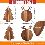 Wooden Christmas Tray Elk Christmas Tree Christmas Hat Plate Cartoon Tray Fruit Snack Plate