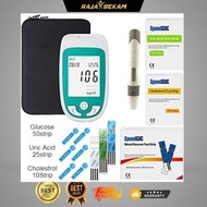 3 IN 1 Blood Glucose Cholesterol Uric Acid Meter | Diabetes Testing Kit with Strips Lancets | Home U
