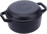 Victoria Cast Iron 2-Piece Set Combo Cooker. Use As 6QT Dutch Oven and Frying Pan Seasoned with 100%