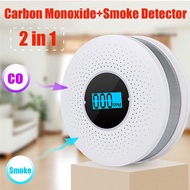 ใหม่ล่าสุด2 In 1 LED ดิจิตอลแก๊ส Smoke Alarm Co คาร์บอนมอนอกไซด์เครื่องตรวจจับ Voice เตือนเซ็นเซอร์ความปลอดภัยในบ้านป้องกัน Sensitive