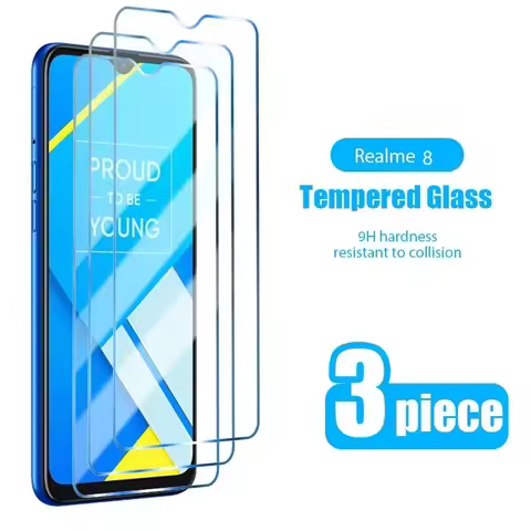 3PCS Tempered Glass for Realme 8i 8 7 6 Q3 Pro 5G Screen Protector for Realme C3 C25 C21 C11 GT Neo 