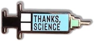 Vaccine Syringe Enamel Pin Title Thanks Science Novelty Health Medicine COVID Brooch Buttons Jewelry
