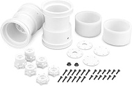 J Concepts 3377W Tribute 2.6x3.6" Monster Truck Wheels with Adaptors, White (1 Pair)