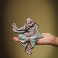 New Chinese Style Ge Kiln Maitreya Buddha Lucky Ornaments Zen Household Living Room Indoor Ceramic B