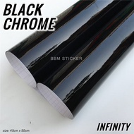 skotlet chrome black lentur stiker motor hitam glossy krom lebar/panjang 45cm x  50cm