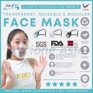 Airuflo N95 Transparent & Reusable Face Mask (with replaceable N95 filters)