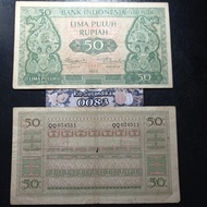 Uang Kertas Kuno Indonesia 50 Rupiah Seri Budaya th 1952