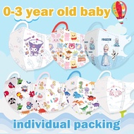 0-3 Years Old Infants And Young Children 50 Pieces 3D Children'S Facial Mask Princess Kuromi Cartoon