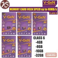 Memory Card VGEN Micro SD/ 4GB 8GB 16GB 32GB CLASS 6 SPEED up to 48MB ORIGINAL/s