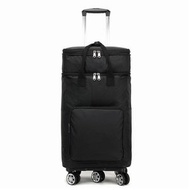 Syllere - 包送貨 -5輪萬向輪買餸車 內膽可拆(黑色) 雙層加大號購物車 袋內層錫紙鋁袋設計冷凍保鮮環保袋 輕便折疊兩用手拉車 街市購物車 行理車 手推車 車尾箱必備摺車 黑色加高版內膽可拆