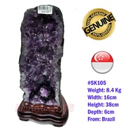 8.4Kg Purple Brazil Amethyst Crystal Geode Druzy Fengshui Cave Stone #SK105